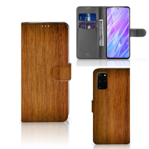 Samsung Galaxy S20 Plus Book Style Case Donker Hout