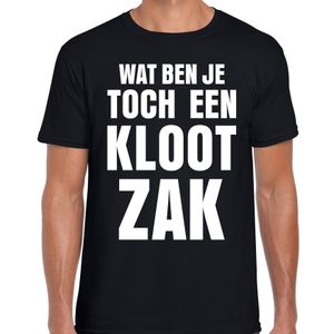 Wat ben je toch een klootzak fun tekst t-shirt zwart heren