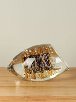 Glazen object groot amber/paars - thumbnail