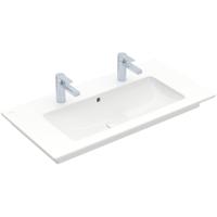 Villeroy & Boch Venticello Meubelwastafel - wasbak midden - 2 kraangaten - 100x50cm - overloop - wit 4104AK01