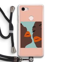 Orange lips: Pixel 3 Transparant Hoesje met koord