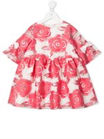 Hucklebones London robe évasée à fleurs - Rouge