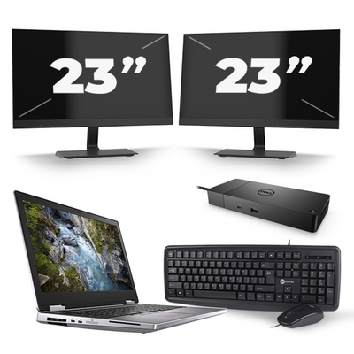 Dell Precision 7540 - Intel Core i7-9e Generatie - 15 inch - 16GB RAM - 256GB SSD - Windows 11 + 2x 23 inch Monitor