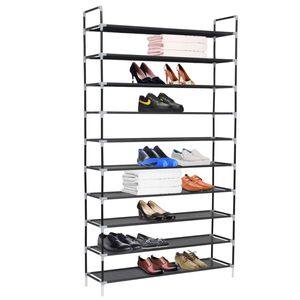 The Living Store Schoenenrek - Minimalistisch - 100 x 29.5 x 170 cm - Kleur- Zwart