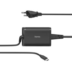 Hama UNIVERSELE USB-C-NOTEBOOK-NETADAPTER, POWER DELIVERY (PD), 5-20V/65W Voeding Zwart