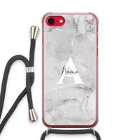 Ivory Marble: iPhone SE 2020 Transparant Hoesje met koord