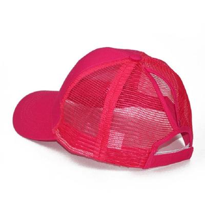 Zomer katoen mesh opening paardenstaart hoed zonnebrandcrème Baseballpet specificatie: ?? (Rose Red)