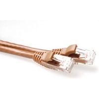 ACT Bruine 2 meter U/UTP CAT6A patchkabel snagless met RJ45 connectoren - thumbnail