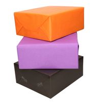 3x Rollen kraft inpakpapier oranje/zwart/paars 200 x 70 cm - Cadeaupapier - thumbnail