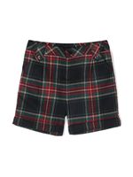 Patachou short en coton à motif tartan - Bleu