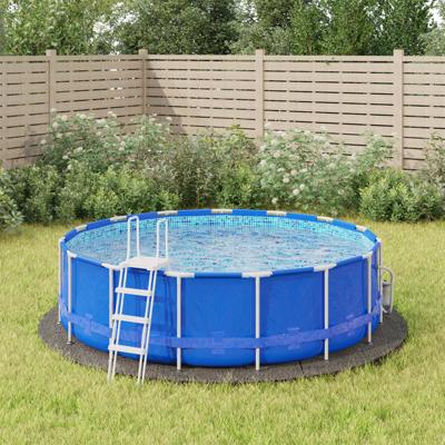VidaXL Zwembadgrondzeil ø366 cm polyester geotextiel lichtgrijs