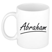 Naam cadeau mok / beker Abraham met sierlijke letters 300 ml - thumbnail