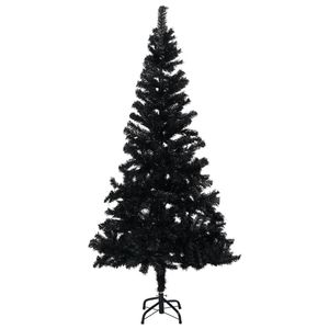 The Living Store Kunstkerstboom - Zwart - 150 cm - PVC - LED-verlichting - USB-aansluiting