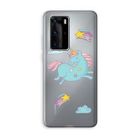 Vliegende eenhoorn: Huawei P40 Pro Transparant Hoesje