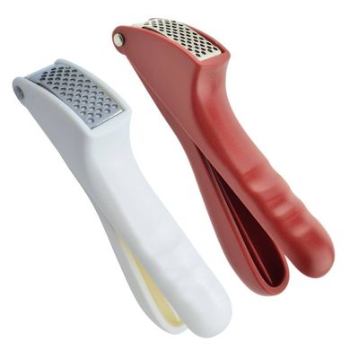 Alpina Knoflookpers - 2 stuks - Rood - Wit - RVS - Kunststof Alpina Knoflookpers - 2 stuks - Rood - Wit - RVS - Kunststof