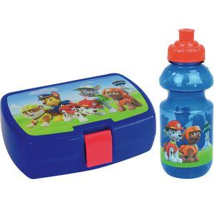 Paw Patrol lunchbox set voor kinderen - 2-delig - blauw - kunststof