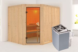 Karibu | Malin Sauna | Bronzeglas Deur | Kachel 9 kW Geïntegreerde Bediening