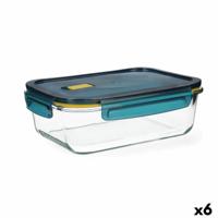 Hermetische Lunchtrommel Quid Astral Blauw Glas 1,52 L 23 x 17,5 x 8,4 cm (6 Stuks) - thumbnail