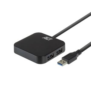 ACT AC6305 ACT AC6305 USB Hub 3.2 | 5Gbps | 4x USB-A | Stroomadapter | Zwart | 50 cm