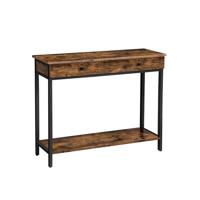 Console tafel vintage bruin-zwart