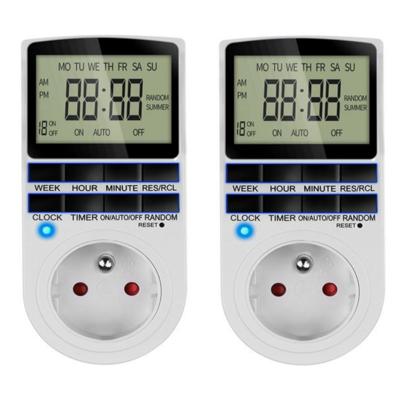 Izoxis Tijdschakelaar - 2x - wit - binnen - programmeerbaar - met display - 230V - elektrische appar