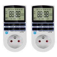 Izoxis Tijdschakelaar - 2x - wit - binnen - programmeerbaar - met display - 230V - elektrische appar