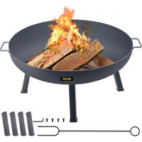 VEVOR Vuurkorf Buiten 85 cm Diameter Vuurschaal Zwarte Outdoor Fire Bowl Gemaakt van Geschilderd Koolstofstaal met 2-in-1 Functionele en Ondersteunende Been Toegepast in Tuinen Parken Achtertuinen enz