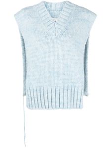 Maison Margiela débardeur en maille botanique Dye - Bleu