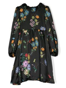 Roberto Cavalli Junior robe fleurie à manches longues - Noir