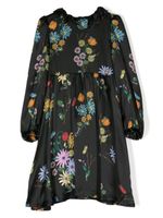 Roberto Cavalli Junior robe fleurie à manches longues - Noir - thumbnail