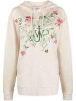 JW Anderson x Pol Anglada floral-embroidered hoodie - Tons neutres - thumbnail