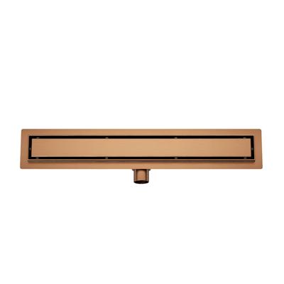 Douchegoot met Tegelrooster en Flens BWS Roos 100x7 cm Geborsteld Brons Koper Boss & Wessing