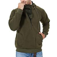 Voor heren Trui met capuchon Hoodie met kwartrits Fleece hoodie Zwart Leger Groen Khaki Capuchon Effen Zak Sport Outdoor Dagelijks Feestdagen Streetwear Basic Casual Herfst winter Kleding Hoodies Lightinthebox