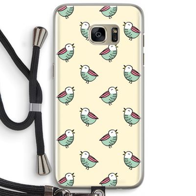 Vogeltjes: Samsung Galaxy S7 Edge Transparant Hoesje met koord