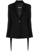 Patrizia Pepe blazer en sergé à franges - Noir