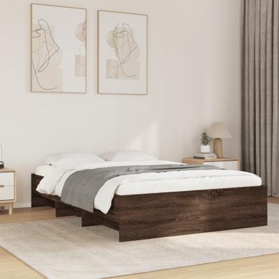 Bedframe zonder matras bewerkt hout bruin eikenkleur 140x190 cm