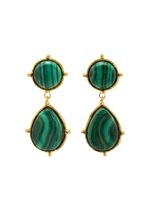 Sylvia Toledano boucles d'oreilles 2 Pierres Dots ornées de malachite