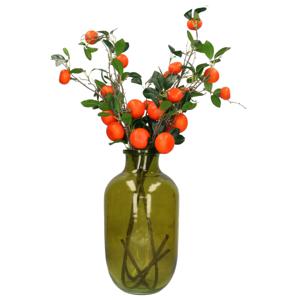 Kunstbloem citrusfruit tak mandarijn/clementine - 3x - 90 cm - oranje - losse steel - Kunst zijdeblo