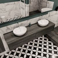 Mondiaz Lush Barco badmeubel eiken Dark brown 180 cm 2 lades mdf 2 waskommen beide zijden 2 kraangaten