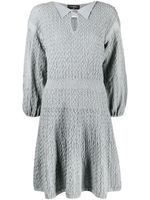 CHANEL Pre-Owned robe en maille à fronces - Gris