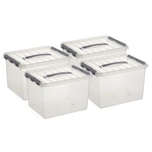 Set van 12x stuks opbergboxen/opbergdozen 22 liter 40 x 30 x 26 cm kunststof