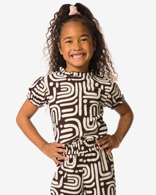 HEMA Kinder T-shirt jersey tijger donkerbruin (donkerbruin)