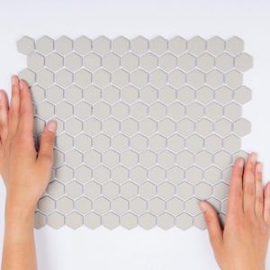 The Mosaic Factory London mozaïektegel - 26x30cm - wand en vloertegel - Zeshoek/Hexagon - Porselein White Mat LOH2010