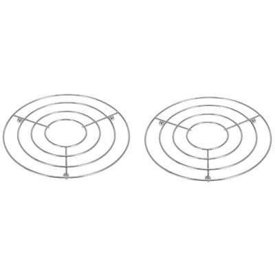 Excellent Houseware Onderzetter - 2x - zilver - metaal - Dia 20 cm - rond - pannenonderzetter