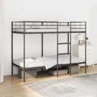 Stapelbed zonder matras 90x200 cm staal zwart