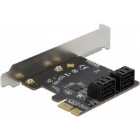 Delock 90010 4-poorts SATA PCI Express x1-kaart - Low Profile-vormfactor