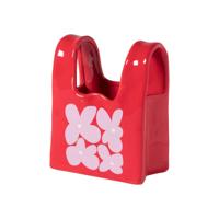 Vaas handtas Bianca - rood/roze - 17.5x14x8.5 cm Vaas handtas Bianca - rood/roze - 17.5x14x8.5 cm