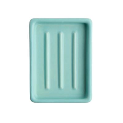 Day 1 Handgemaakt Keramieken Zeepbakje Aqua met Ribbels Day 1 Handgemaakt Keramieken Zeepbakje Aqua met Ribbels