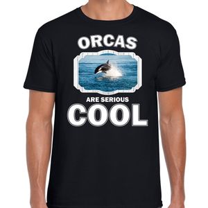 Dieren orka t-shirt zwart heren - orcas are cool shirt