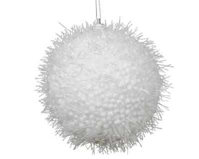 Kerstbal foam 10 cm winter wit